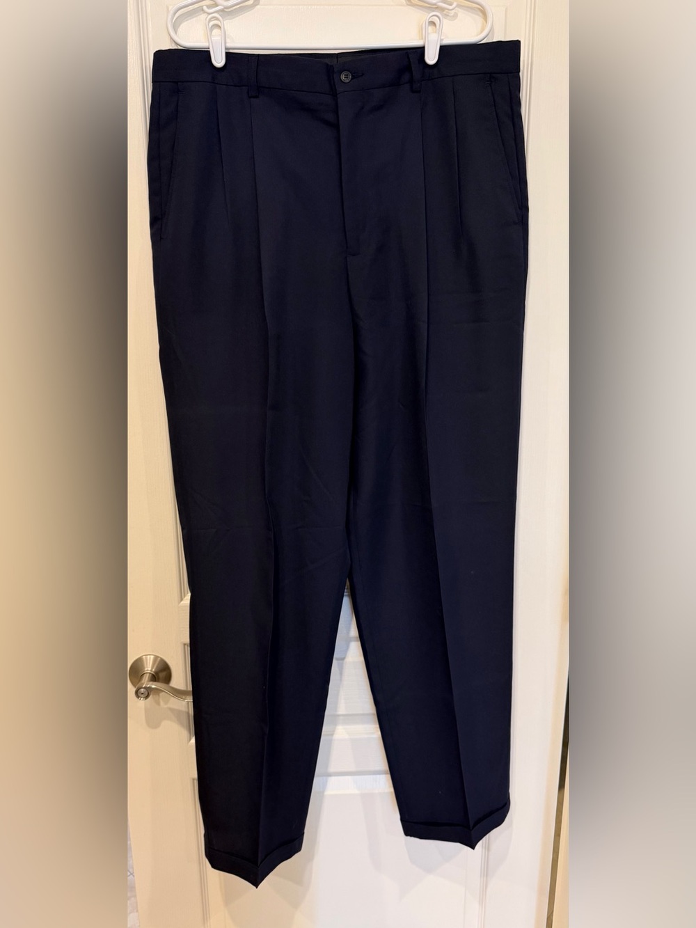 Claiborne Men's Dark Navy Pleated Dress Pants